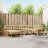 Set vanjskih sofa s jastukom 5 pcs Bijela i bež Poliester
