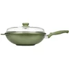 Risoli Wok ponev s premazom proti prijemanju Dr. Green 32 cm, s stekleno pokrovko, za indukcijo