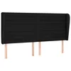 Vidaxl Vzglavje z ušesi črno 183x23x118/128 cm blago