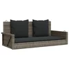 vidaXL vidaXL Gugalna klop z blazinami siva 119x56x48 cm poli ratan, (21207623)