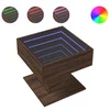 vidaXL vidaXL Klubska mizica LED rjavi hrast 50x50x45 cm inženirski les, (21323633)
