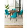 Hanah Home Set Trpezarijski sto i 4 stolice, Tirkizno-braon