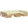 Set vanjskih sofa 10 pcs Bijela i krem Čvrsto drvo akacije