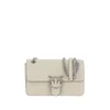 PINKO Torba za čez ramo Pinko Sac Rabat Love One Light Mini Vitello Wr Blanc bela