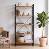 Hanah Home polica za knjige Moner, 60 cm, atlantski bor / crna