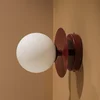 Globen Lighting stenska svetilka ART DECO bordo/bela O16cm IP44 - Dnevna soba/jedilnica - Skandinavski - burgundsko rdeča, bela - Steklo