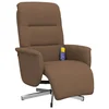 Vidaxl Masažni naslanjač z oporo za noge rjavo blago