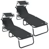 Sklopiva ležaljka za sunčanje 2 pcs Crna 190 x 57 x 81 cm