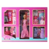 Bonnie Pink Modna punčka mega set z oblačili in dodatki, 29 cm