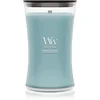 Woodwick Cedarwood & Ocean Moss dišeča sveča z lesenim stenjem 610 g