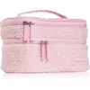 BrushArt Accessories Double-layered fluffy make-up bag torbica z dvema predeloma Light pink 1 kos