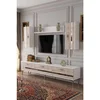 Hanah Home TV komoda Ilay, bela / travertin / srebrna