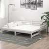 Den Izvlečna dnevna postelja 2x(90x200) cm bela trdna borovina