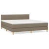 Vidaxl Box spring postelja z vzmetnico taupe 180x200 cm blago