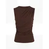 ARMIE Top The Julia Pleat Slim-Fit Top rjava