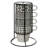 shumee Komplet 4 keramičnih skodelic Bohemia na stojalu 260 ml