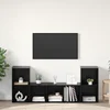 Set TV komoda Zidne 3 pcs Crna Konstruirano drvo