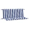 Vidaxl Blazine za vrtno klop 2 kosa modro bele črte 120x50x7 cm blago