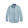 Polo Ralph Lauren Srajce z dolgimi rokavi CHEMISE AJUSTEE EN CHAMBRAY DENIM COL BOUTONNE LOGO PONY PLAYER Modra