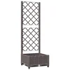 Vidaxl Cvetlično korito z oporno mrežo rjavo 40x40x121,5 cm PP