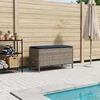 Vrtni otoman Siva i tamnoplava 80 x 38 x 42 cm PE ratan