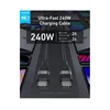 USB tip-C kabl M/M 1.8m, za Super brzo punjenje 240W/480Mbps, pleteni, crni