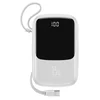 BASEUS Qpow prenosna baterija 10000mAh 3A 15W vgrajen USB-C kabel LCD zaslon PPQD-A02
