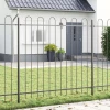 Vrtna Ograda 3 pcs Siva 5,1 x 1,5 m Čelik s prahom