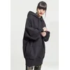 Womens long oversize hooded jacket black