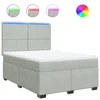 Vidaxl Box spring postelja z vzmetnico svetlo siva 140x200 cm žamet