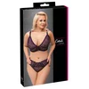 Cottelli Curves Plus Size - komplet modrčkov s prosojnim vzorcem (vijolična) - 2XL