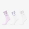 Nogavice adidas 3 Stripes Glitter Crew Socks 3-Pack White/ Ice Lavender S