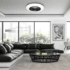 LED prigušiva plafonska lampa sa ventilatorom ARIA LED/38W/230V crna/bela +daljinski upravljač