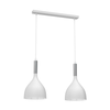 Luster na sajli NOAK 2xE27/15W/230V bela/hrom