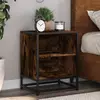 Noćni ormarići 2 kom Dimljeni hrast Konstruirano drvo i metal