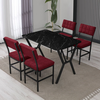 HANAH HOME Set Trpezarijski sto i 4 stolice Dubai Burgundy Black