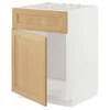 METOD Pod.elem.sudop. s vratima/frontom, bela/Forsbacka hrastovina, 60x60 cm