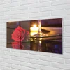 tulup.si Slika na steklu Rose sveča steklo 125x50 cm 4 obešalnika