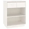 Vidaxl Konzolna omarica bela 60x34x75 cm trdna borovina
