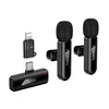 Hoco L20A brezžični mikrofon Lightning/USB-C, črna