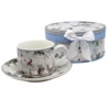 Božična porcelanasta skodelica 120 ml s krožnikom v okrasni škatli