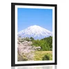 Plakat s paspartujem vulkan Fuji - 20x30 black