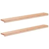 Okenske police 2 kos Naravna 110 x 20 x 2 cm Trda bukovina