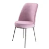Hanah Home set trpezarijskih stolica Dexa 6 kom, roze tkanina Babyface, hromirane metalne noge