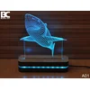 Black Cut 3D Lampa Ajkula, Svetloplava