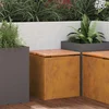 vidaXL Vrtna klop Rjav 40 x 40 x 43 cm Odporno jeklo
