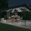 vidaXL Paviljon z lučkami 3x4 m antracitno blago