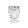 PartyDeco Stekleni srebrni svečnik 8cm