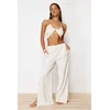 Trendyol Bridal Ecru Woven Linen Blend Blouse and Pants Suit