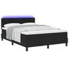 Krevet s opruga kutije s LED trakama Crna 140 x 190 cm tkanina